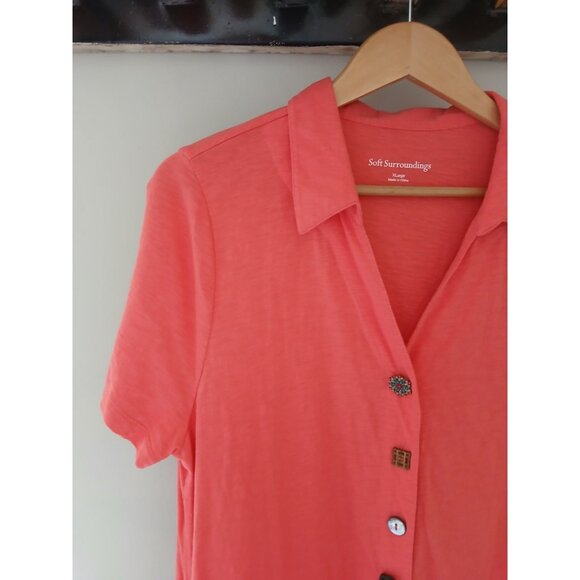Soft Surroundings Danielle Button Dress - Picture 3 of 12